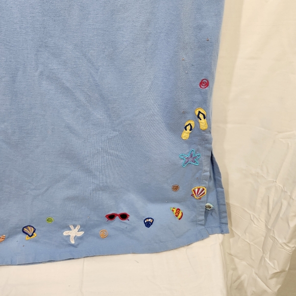 michael simon lite tank maxi dress nautical beach coastal grandma resortwear med - Picture 5 of 11